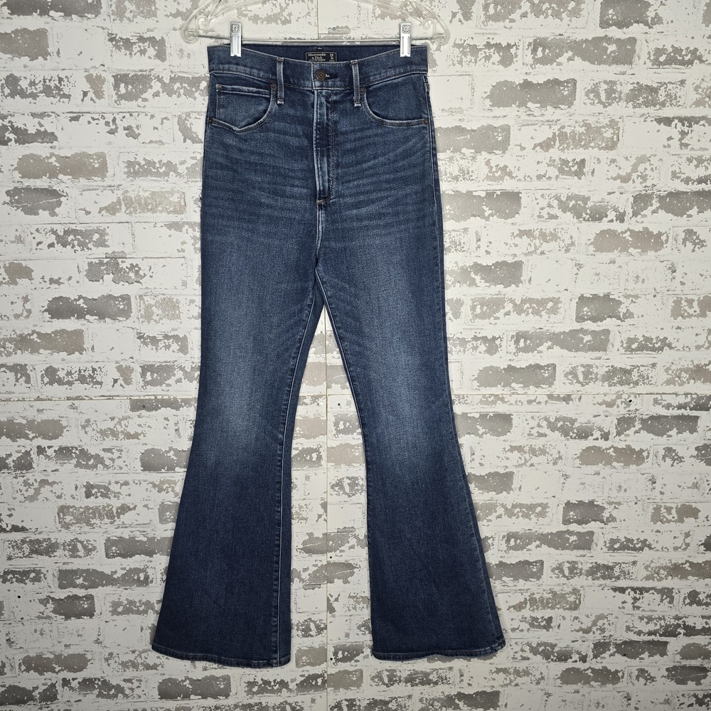 Abercrombie &‎ Fitch Jeans Womens 6 High Rise Flared Leg Medium Wash Denim Boho